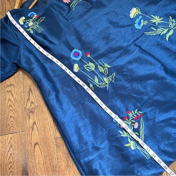 🌸 Eshakti Wayward Fancies Floral Embroidered Trapeze Dress 14 XL GORGEOUS HTF - Picture 12 of 12